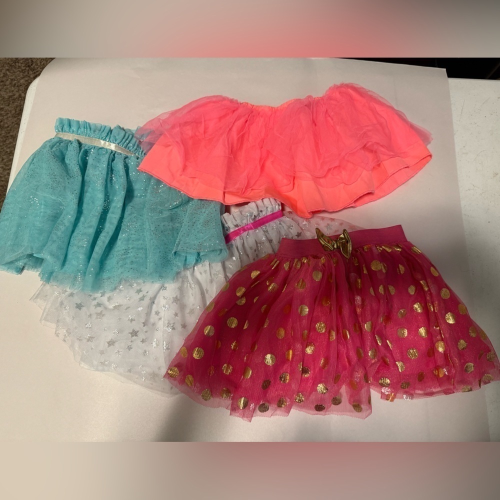 Pink and Gold Polka Dot Kids Skirt Bundle 24M